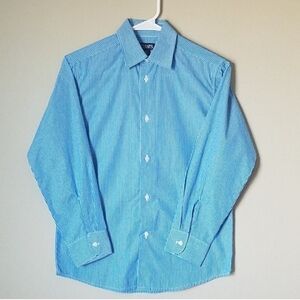 2/$15 Boys CHAPS Pinstriped Button-Down Dress Shirt in Blue